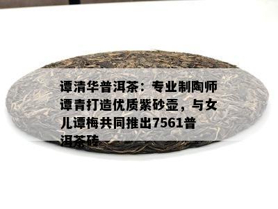 谭清华普洱茶：专业制陶师谭青打造优质紫砂壶，与女儿谭梅共同推出7561普洱茶砖