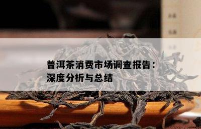 普洱茶消费市场调查报告：深度分析与总结