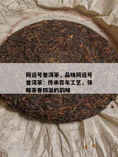 同远号普洱茶，品味同远号普洱茶：传承百年工艺，领略茶香四溢的韵味