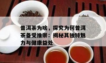 普洱茶为啥，探究为何普洱茶备受推崇：揭秘其特别魅力与健康益处