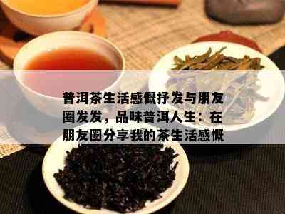 普洱茶生活感慨抒发与朋友圈发发，品味普洱人生：在朋友圈分享我的茶生活感慨