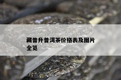 藏普升普洱茶价格表及图片全览