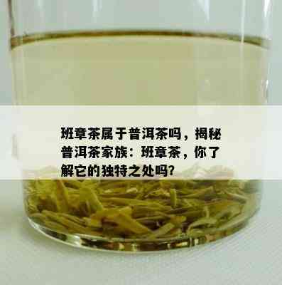 班章茶属于普洱茶吗，揭秘普洱茶家族：班章茶，你熟悉它的特别之处吗？