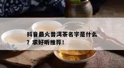 抖音最火普洱茶名字是什么？求好听推荐！