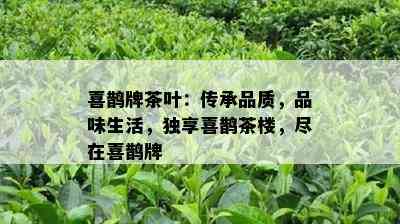 喜鹊牌茶叶：传承品质，品味生活，独享喜鹊茶楼，尽在喜鹊牌