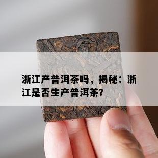 浙江产普洱茶吗，揭秘：浙江是不是生产普洱茶？