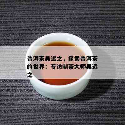 普洱茶吴远之，探索普洱茶的世界：专访制茶大师吴远之