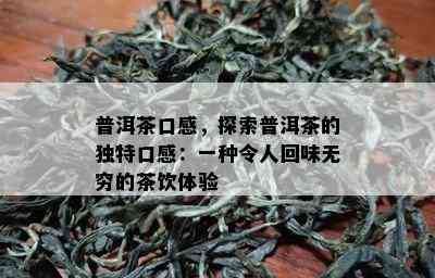 普洱茶口感，探索普洱茶的特别口感：一种令人回味无穷的茶饮体验