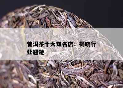 普洱茶十大知名店：揭晓行业翘楚