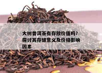 大树普洱茶有存放价值吗？探讨其存储意义及价格作用因素