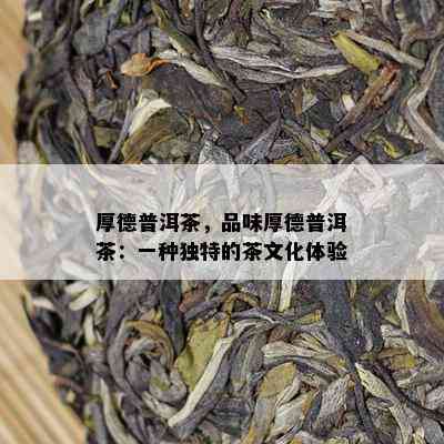 厚德普洱茶，品味厚德普洱茶：一种特别的茶文化体验