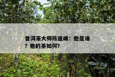 普洱茶大师陈道峰：他是谁？他的茶怎样？