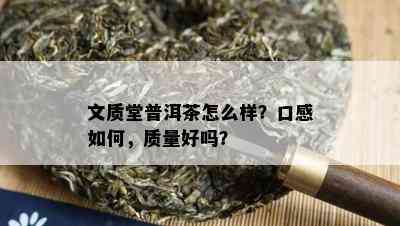 文质堂普洱茶怎么样？口感如何，质量好吗？