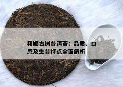 和顺古树普洱茶：品质、口感及生普特点全面解析