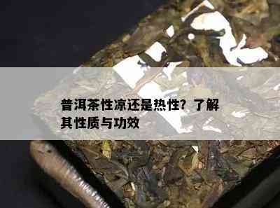 普洱茶性凉还是热性？熟悉其性质与功效