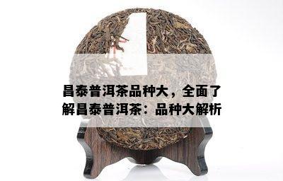 昌泰普洱茶品种大，全面了解昌泰普洱茶：品种大解析