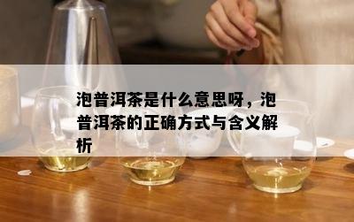 泡普洱茶是什么意思呀，泡普洱茶的正确方式与含义解析