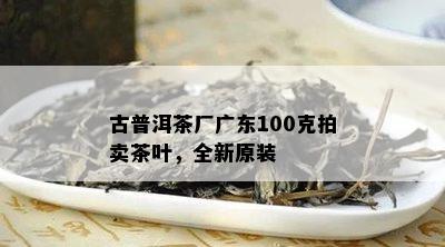 古普洱茶厂广东100克拍卖茶叶，全新原装