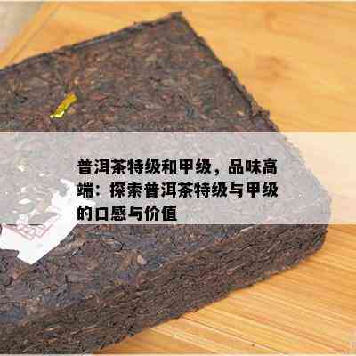 普洱茶特级和甲级，品味高端：探索普洱茶特级与甲级的口感与价值