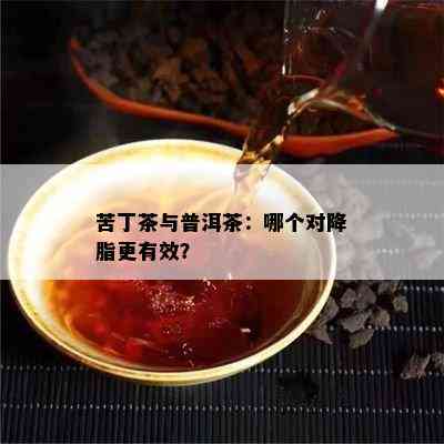 苦丁茶与普洱茶：哪个对降脂更有效？