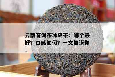 云南普洱茶冰岛茶：哪个更好？口感怎样？一文告诉你！