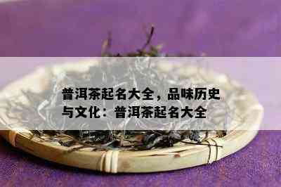 普洱茶起名大全，品味历史与文化：普洱茶起名大全