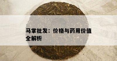 马掌批发：价格与用价值全解析