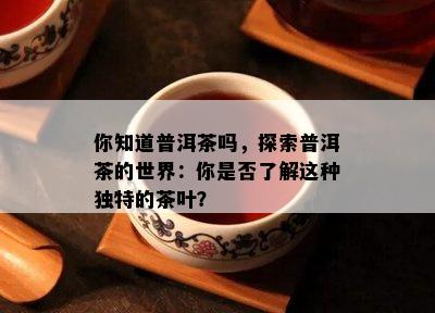 你知道普洱茶吗，探索普洱茶的世界：你是否了解这种独特的茶叶？