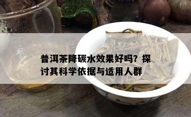 普洱茶降碳水效果好吗？探讨其科学依据与适用人群