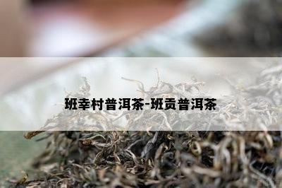 班幸村普洱茶-班贡普洱茶