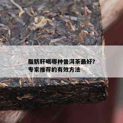 脂肪肝喝哪种普洱茶更好？专家推荐的有效方法