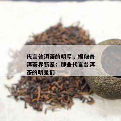 代言普洱茶的明星，揭秘普洱茶界新宠：那些代言普洱茶的明星们