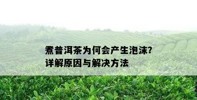 煮普洱茶为何会产生泡沫？详解起因与解决方法