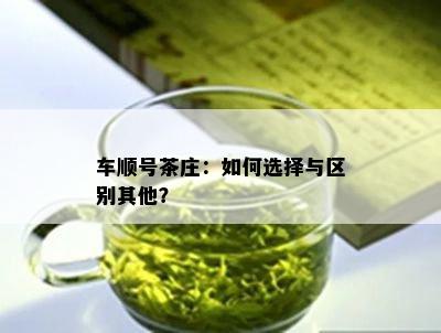 车顺号茶庄：怎样选择与区别其他？