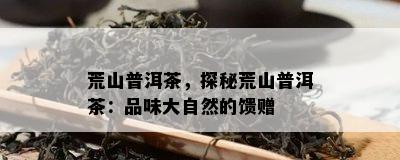 荒山普洱茶，探秘荒山普洱茶：品味大自然的馈赠