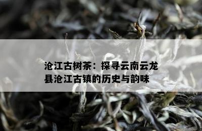 沧江古树茶：探寻云南云龙县沧江古镇的历史与韵味