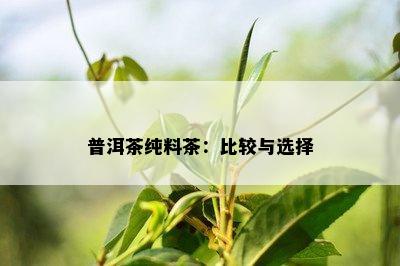 普洱茶纯料茶：比较与选择