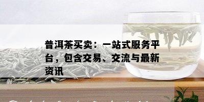 普洱茶买卖：一站式服务平台，包含交易、交流与最新资讯