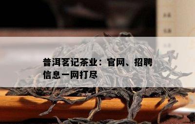 普洱茗记茶业：官网、招聘信息一网打尽