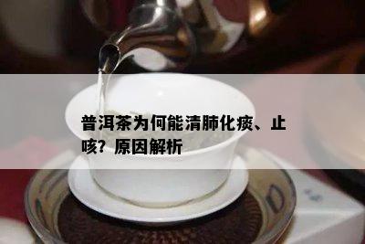 普洱茶为何能清肺化痰、止咳？起因解析