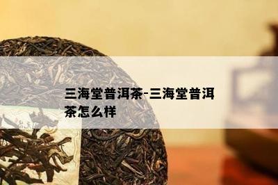 三海堂普洱茶-三海堂普洱茶怎么样