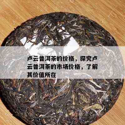 卢云普洱茶的价格，探究卢云普洱茶的市场价格，了解其价值所在