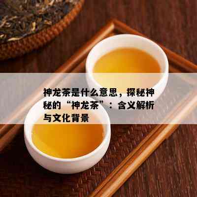 神龙茶是什么意思，探秘神秘的“神龙茶”：含义解析与文化背景