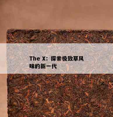 The X：探索极致草风味的新一代