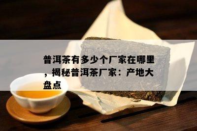 普洱茶有多少个厂家在哪里，揭秘普洱茶厂家：产地大盘点