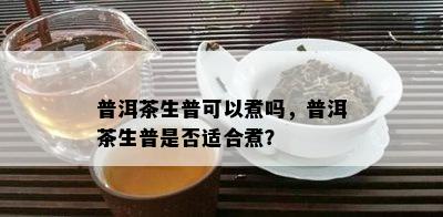 普洱茶生普可以煮吗，普洱茶生普是不是适合煮？