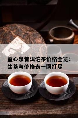 益心泉普洱沱茶价格全览：生茶与价格表一网打尽