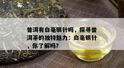 普洱有白毫银针吗，探寻普洱茶的特别魅力：白毫银针，你熟悉吗？