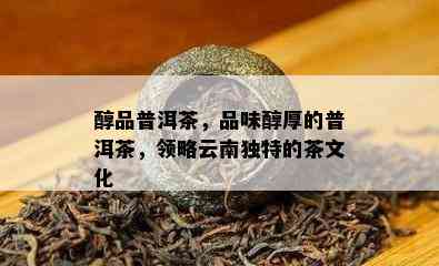 醇品普洱茶，品味醇厚的普洱茶，领略云南特别的茶文化