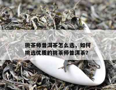 挑茶师普洱茶怎么选，如何挑选优质的挑茶师普洱茶？